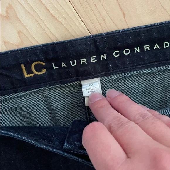 LC Lauren Conrad Dark Blue Mini Jean Skirt denim size 10 - Picture 2 of 6